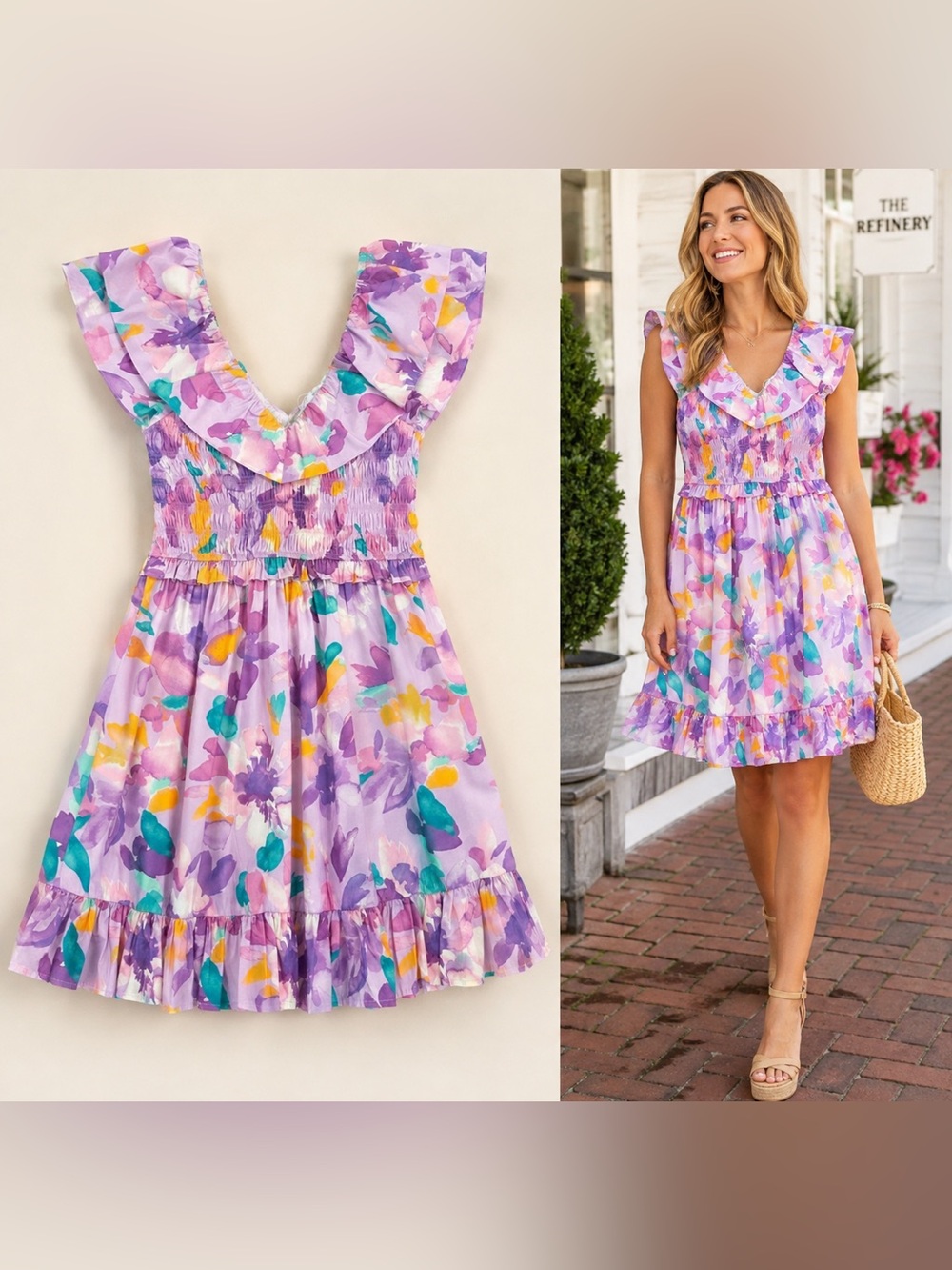 MEET ME IN SANTORINI - Purple Fit and Flare Dress NWT